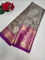 Bridal Light Weight Tissue Kanchi Pattu -P17(Brown To Megentha)