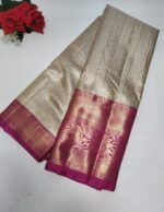 Bridal Light Weight Tissue Kanchi Pattu-P18(Cream To Pink)