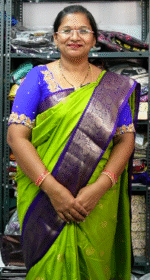 Mayura Silk With Peacock Butties-MB464(Parrot Green To Purple)