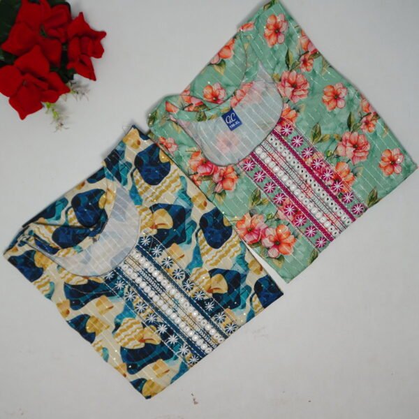 Rayon Sequence Straight Cut Tops-MB799(L-40)