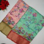 Kalamkari Digital Crushed Sarees-MB807