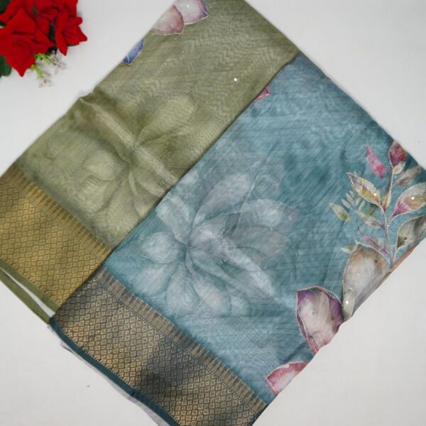 Monopoly Digital Print With Work Sarees-MB826