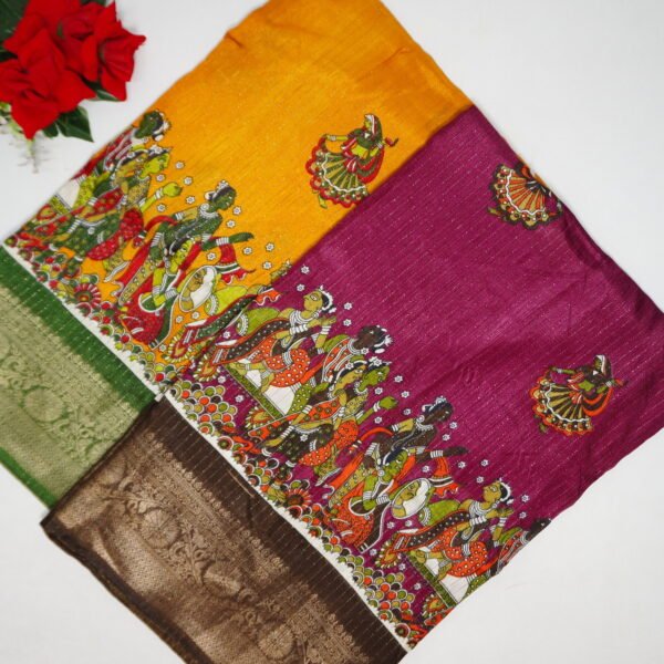Urvi Silk With Kalamkari Sarees-MB831