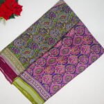 Ajrakh Silk With pochampalli Sarees-MB842